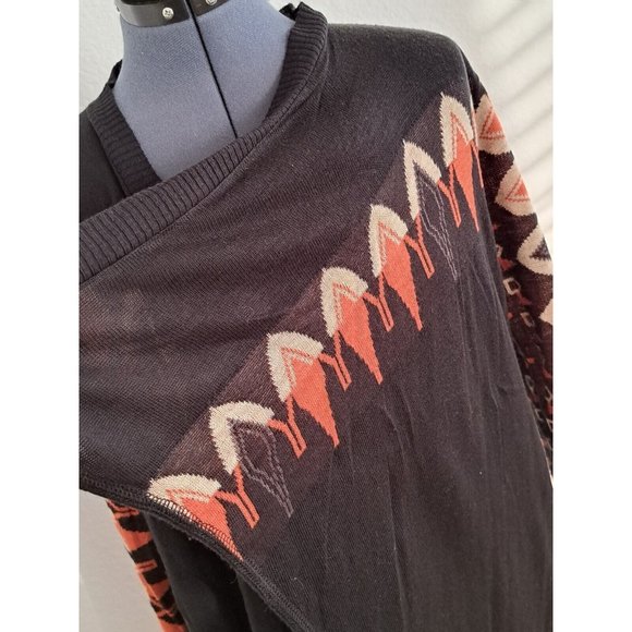 Womens Southwest Aztec Motif Knit Cardigan Sweater Sz L Browns. Say What? - Picture 8 of 10